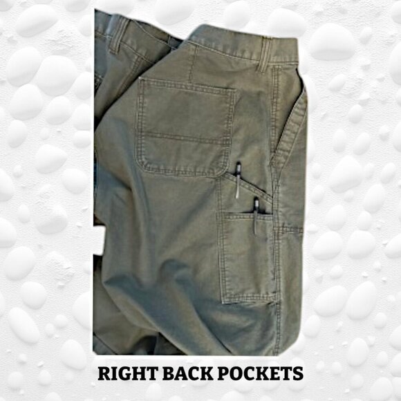 Men's Workwear Loose Taper Pants GREEN - New Without Tags - Picture 5 of 6